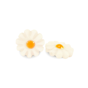 Perles coquillage fleur Blanc-jaune orange
