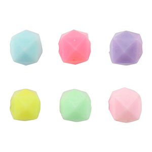 Perles aspect acrylique facettes Multicolore pastel