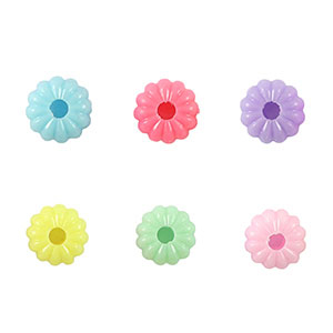 Perles aspect acrylique fleur Multicolore pastel