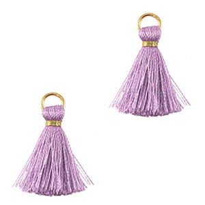 Pompons 2cm Dor&eacute;-lilas pur