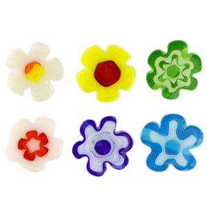 Perles Millefiori fleur Multicolore