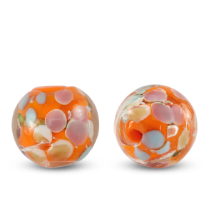 Perles en verre 14mm Transparent-orange