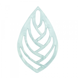 Pendentifs en r&eacute;sine feuille Bleu ciel