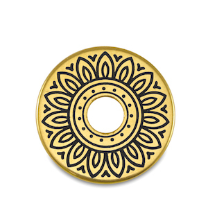 Perles en m&eacute;tal DQ donut Dor&eacute; (sans nickel)