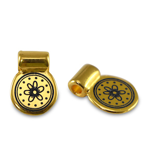 Poussoirs en m&eacute;tal DQ fleur Dor&eacute; (sans nickel)