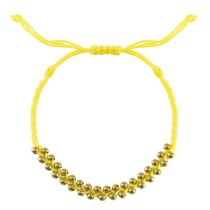 Bracelets tendance perles en acier inoxydable Jaune-dor&eacute;