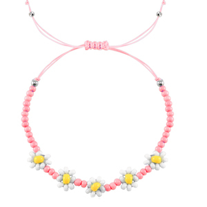 Bracelets tendance fleur Rose-blanc