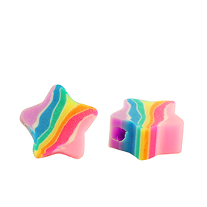 Perles en polym&egrave;re &eacute;toile Multicolore
