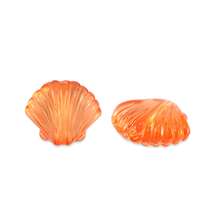 Perles acryliques coquillage Transparent orange