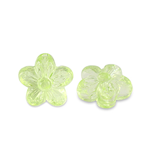 Perles acryliques fleur Transparent vert clair