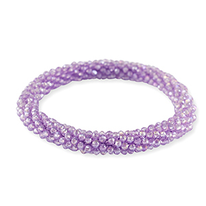 Bracelet perles &agrave; facettes Violet