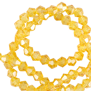 Perles &agrave; facettes bicone 6mm Jaune freesia