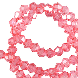 Perles &agrave; facettes bicone 3mm Rose peonia