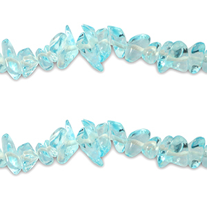 Perles en verre chips Transparent bleu turquoise