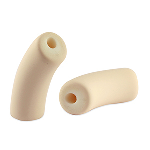 Perles tubes acryliques mat Beige abricot