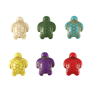 Pierres naturelles perles howlite tortue Multicolore