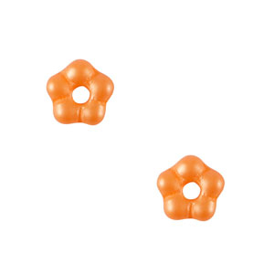 Perles tch&egrave;ques fleur 5mm Orange