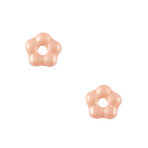 Perles tch&egrave;ques fleur 5mm Rose p&ecirc;che