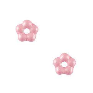 Perles tch&egrave;ques fleur 5mm Rose sorbet