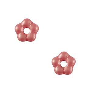 Perles tch&egrave;ques fleur 5mm Corail br&ucirc;l&eacute;e