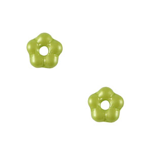 Perles tch&egrave;ques fleur 5mm Vert olive clair