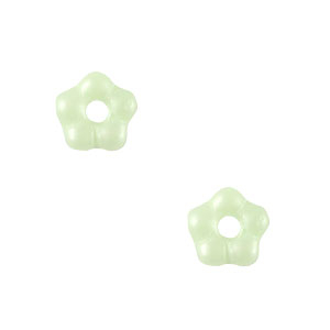 Perles tch&egrave;ques fleur 5mm Vert menthe n&eacute;o