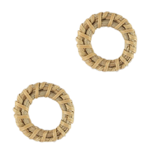 Pendentifs en rotin 24mm Beige natural
