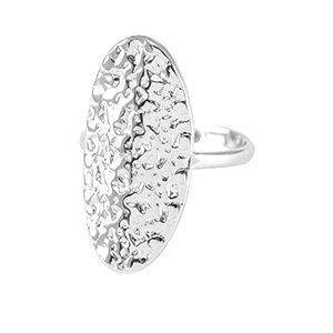 Bagues en acier Inox ovale Argent&eacute;