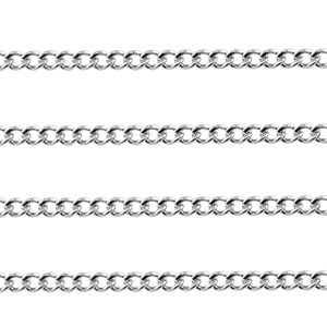 Appr&ecirc;ts en acier Inox cha&icirc;ne maille jaseron gourmette Argent&eacute;