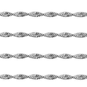 Appr&ecirc;ts en acier Inox cha&icirc;ne maille jaseron twist Argent&eacute;