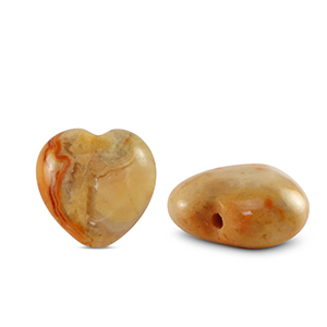 Pierres naturelles Agate coeur Multicolore gris marron