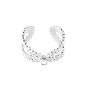 Bagues en acier Inox avec anneau Argent&eacute;