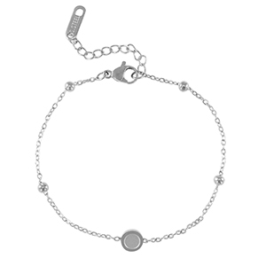 Pierre de Naissance bracelet avec serti pour flatback SS16 en acier Inox Argent&eacute;