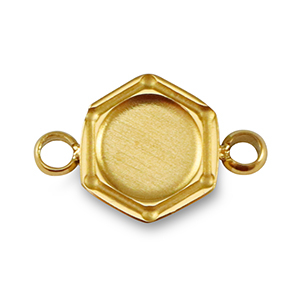 Pierre de Naissance breloque avec serti pour flatback SS16 en acier Inox Dor&eacute;