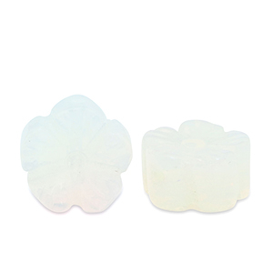 Pierres naturelles perles verre fleur Blanc transparent