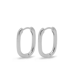 Appr&ecirc;ts en m&eacute;tal DQ boucles d'oreilles cr&eacute;oles ovale Argent&eacute; (sans nickel