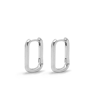 Appr&ecirc;ts en m&eacute;tal DQ boucles d'oreilles cr&eacute;oles ovale Argent&eacute; (sans nickel