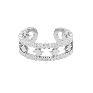 Bagues en acier Inox &eacute;toile Argent&eacute;