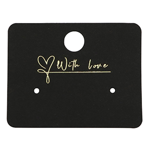 Cartes &agrave; bijoux "with love" Noir