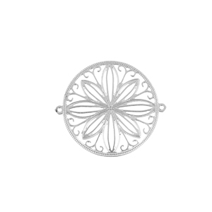 Breloques en acier Inox boh&egrave;mes connecteur 20mm Argent&eacute;