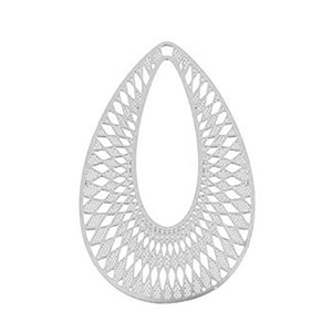 Breloques en acier Inox boh&egrave;mes goutte Argent&eacute;