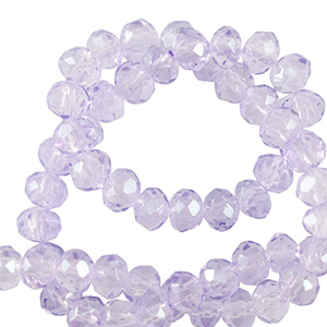 Perles &agrave; facettes 4x3mm disque Heishi Violet mauve clair