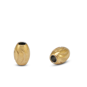 Perles en acier Inox 4x5mm Dor&eacute;