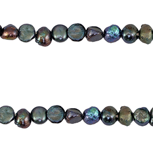 Perles d'eau douce nugget 4-5mm Bleu paon fonc&eacute;