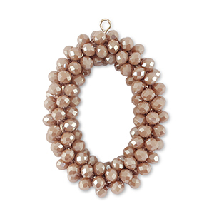 Boucles pendentifs facett&eacute;es ovale Violet mauve