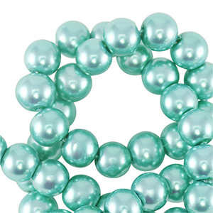 Perles en verre cir&eacute;es 8mm Vert menthe