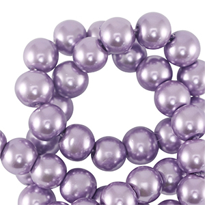 Perles en verre cir&eacute;es 6mm Violet lilas