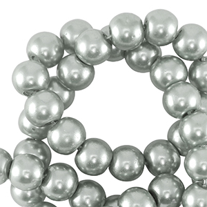 Perles en verre cir&eacute;es 6mm Argent&eacute;