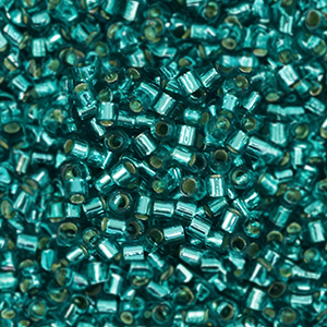 Perles Miyuki d&eacute;licas 15/0 Silver Lined Caribbean Teal DBS1211