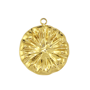 Breloques en acier Inox fleur Dor&eacute;